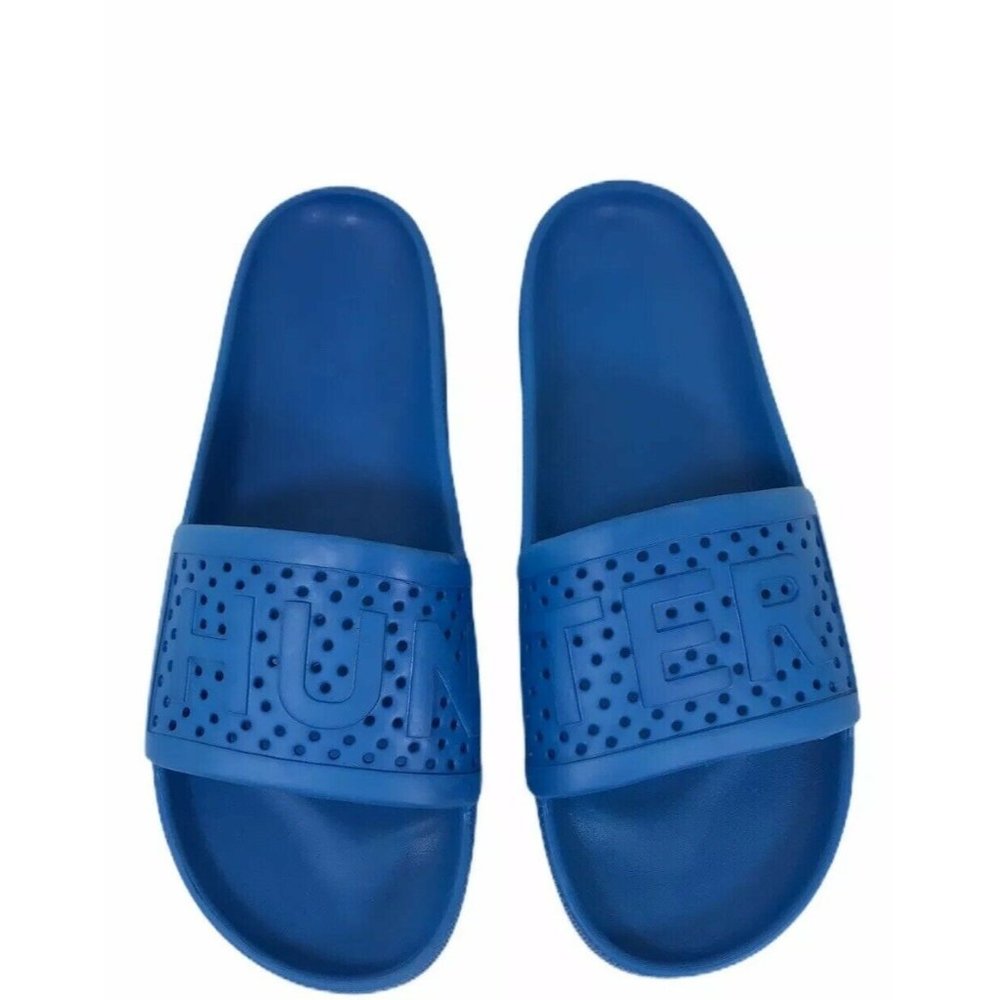 HUNTER "HUN TER" Moulded Pool Slides Blue Men’s